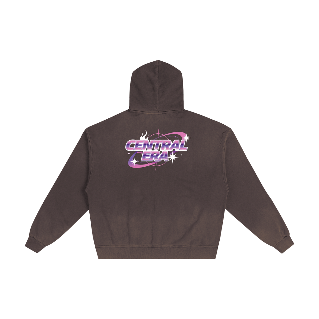 CENTRAL ERA Hand-Frayed Sunfade Zip Hoodie